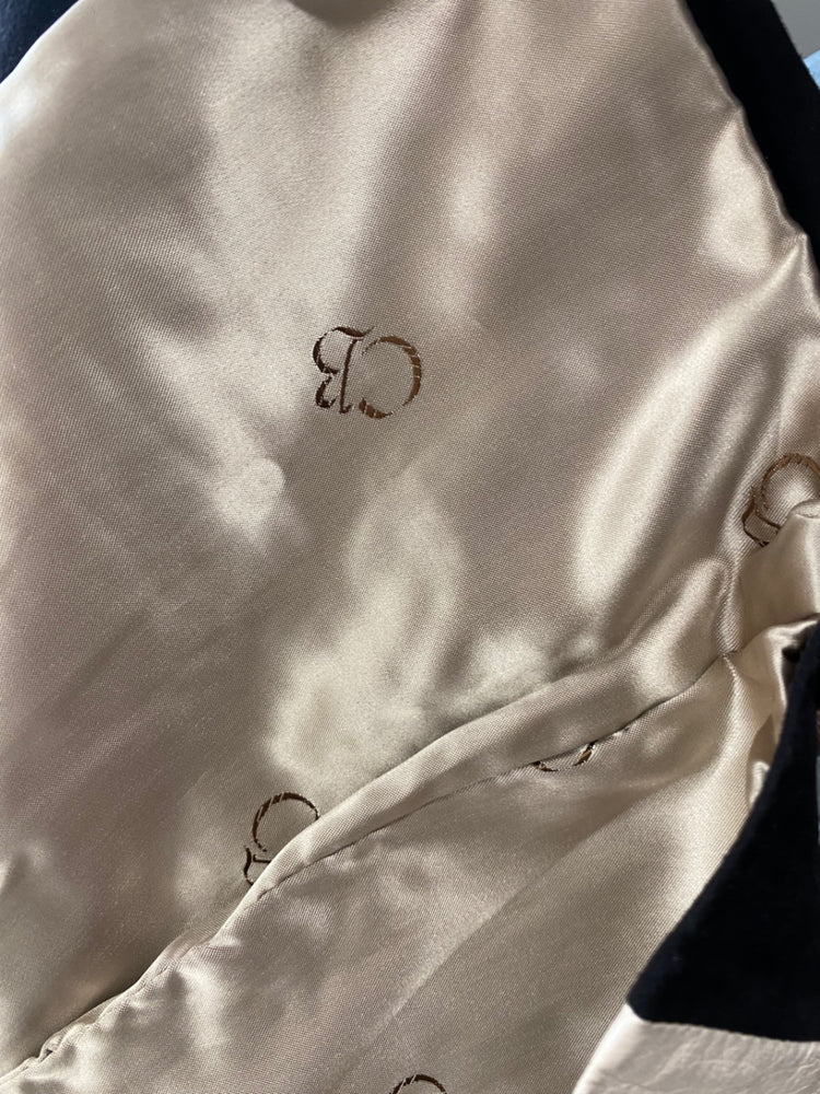 Fabulous CaBi 1980’s dynasty leather suede Rare Blazer Uk10 Beige & Black LS490