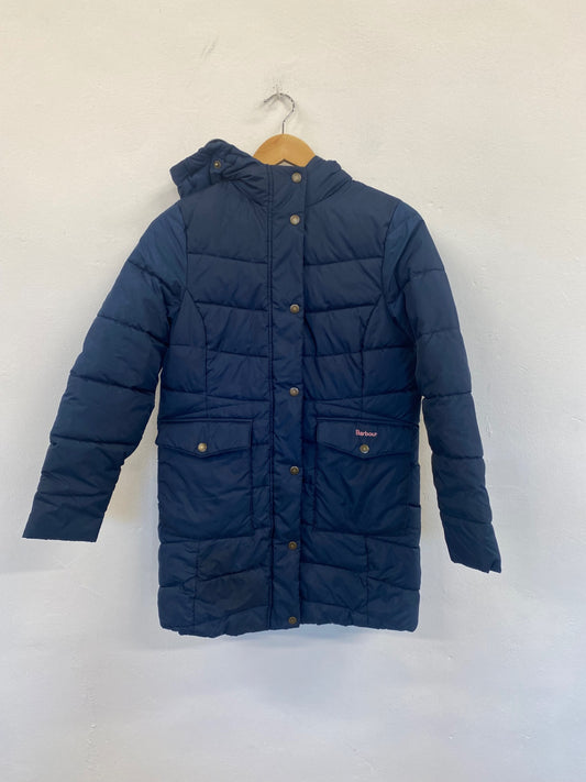 Fabulous Barbour Beresford Puffer Jacket Age 14 Navy Blue Cosy MK482
