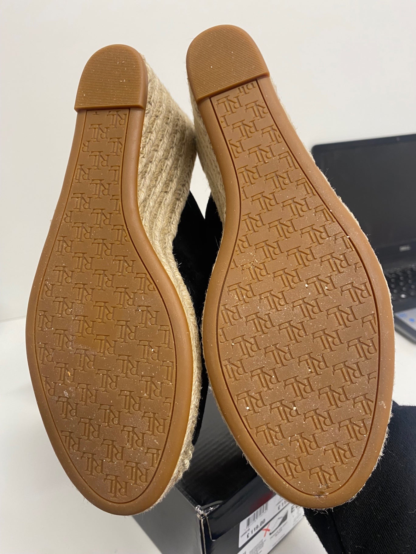 Fabulous Lauren Ralph Lauren Espadrille wedge Shoes UK6 Black LS490