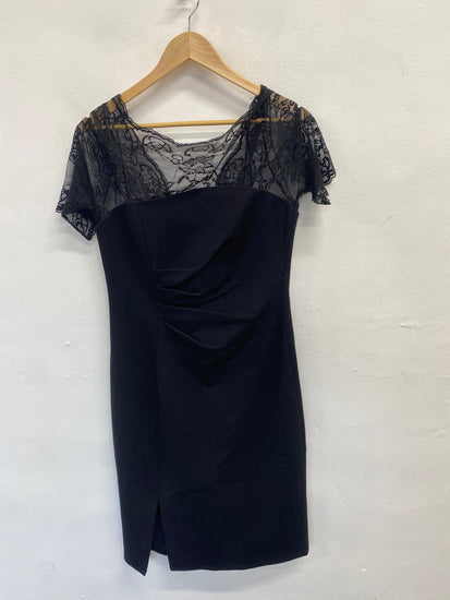 Fabulous Shubette Evening Dress UK 14 Black lace MB489