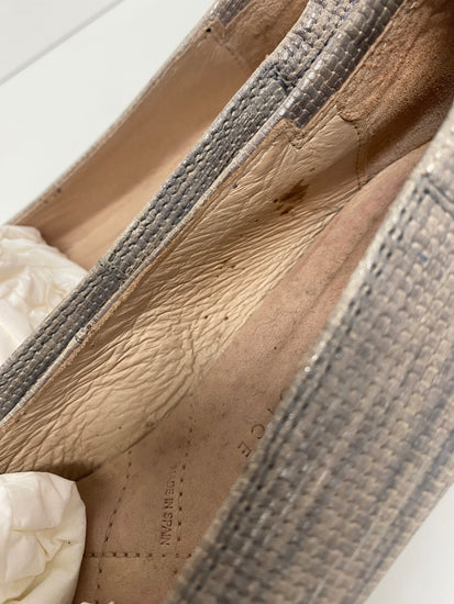 Fabulous Hispanitas shimmer beige leather Loafers UK5 LS490