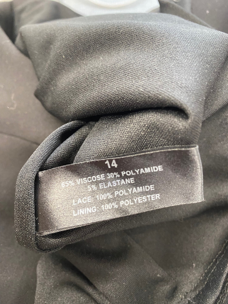 Fabulous Shubette Evening Dress UK 14 Black lace MB489