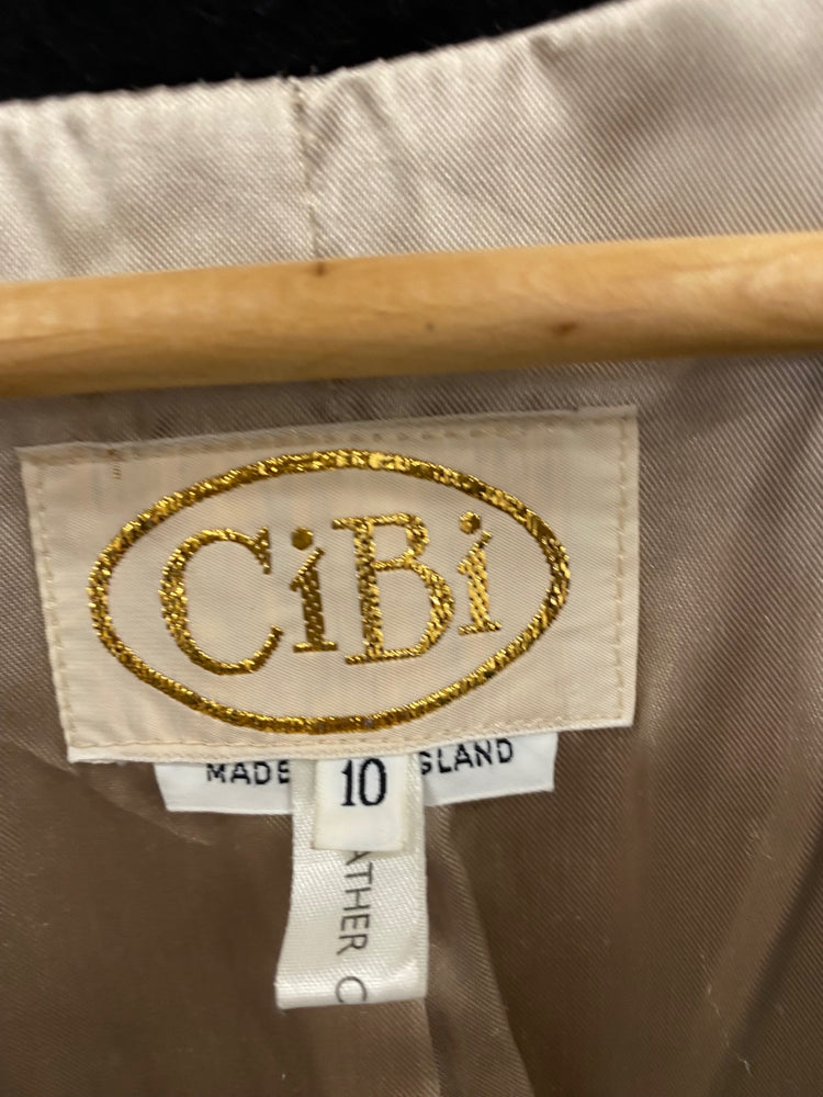 Fabulous CaBi 1980’s dynasty leather suede Rare Blazer Uk10 Beige & Black LS490