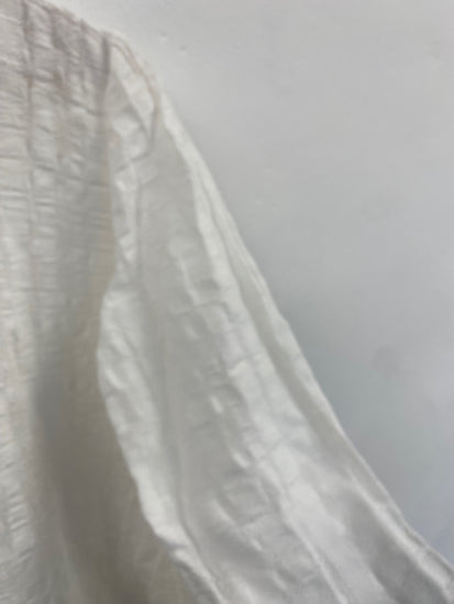 Fabulous Sahara linen blend textured Tunic top Uk16 ivory white LS490