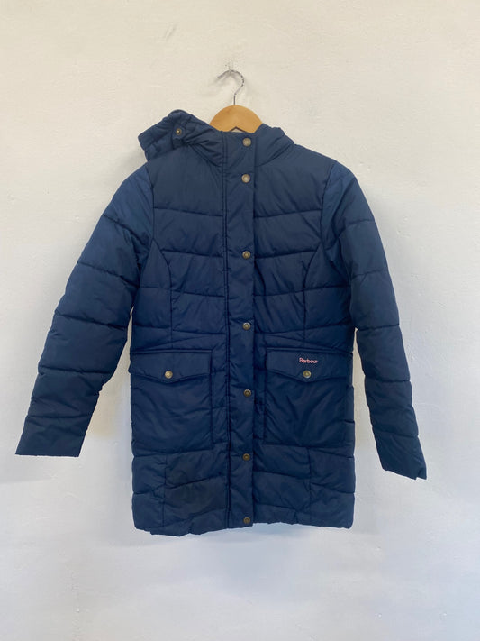 Fabulous Barbour Beresford Puffer Jacket Age 14 Navy Blue Cosy MK482