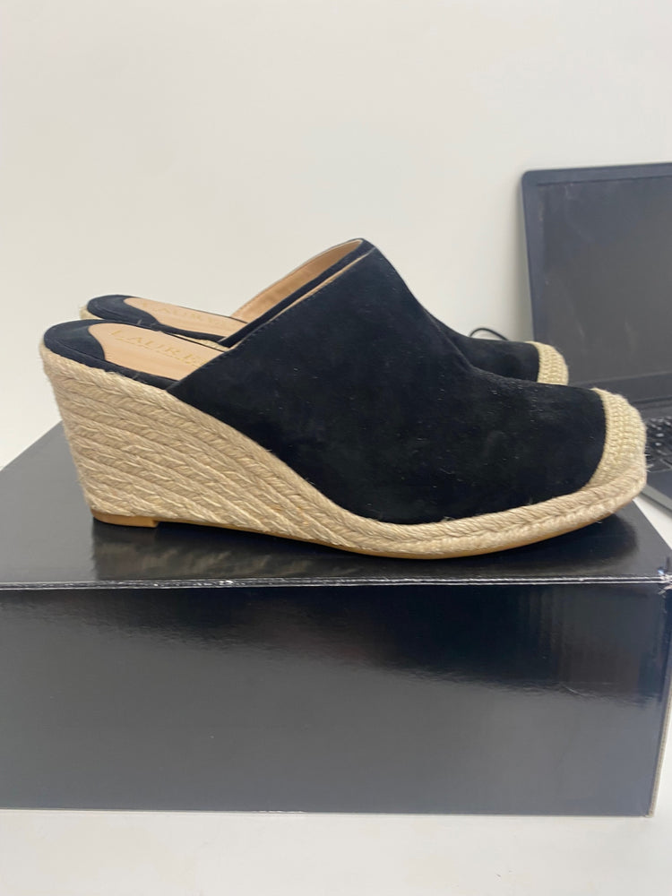 Fabulous Lauren Ralph Lauren Espadrille wedge Shoes UK6 Black LS490