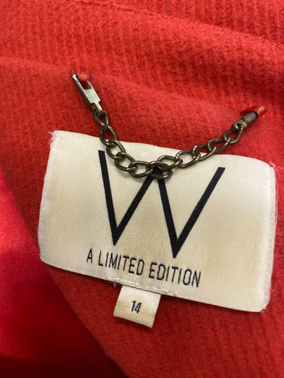 Fabulous Wallis Peacoat UK 14 Red wool blend VG491