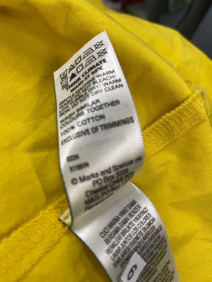 Fabulous Marks & Spencer puff sleeve Dress UK10 Yellow MW492