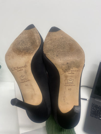 Fabulous Lk Bennett formal court heeled shoes  Uk7 Black VG491