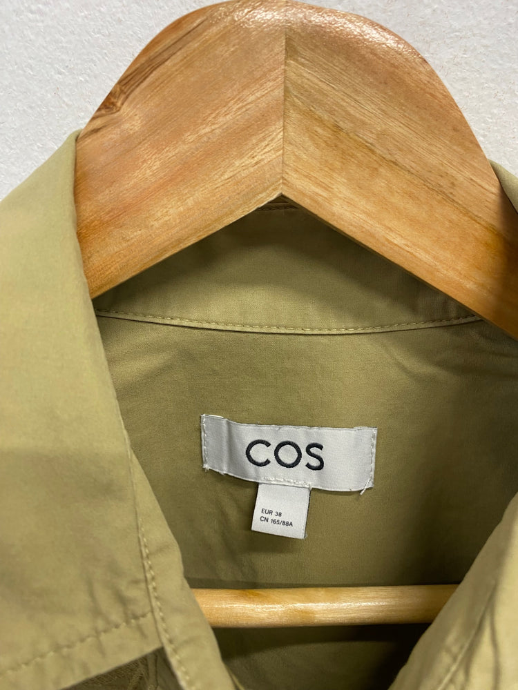 Fabulous COS Shirt UK 10 Olive green lace VG491