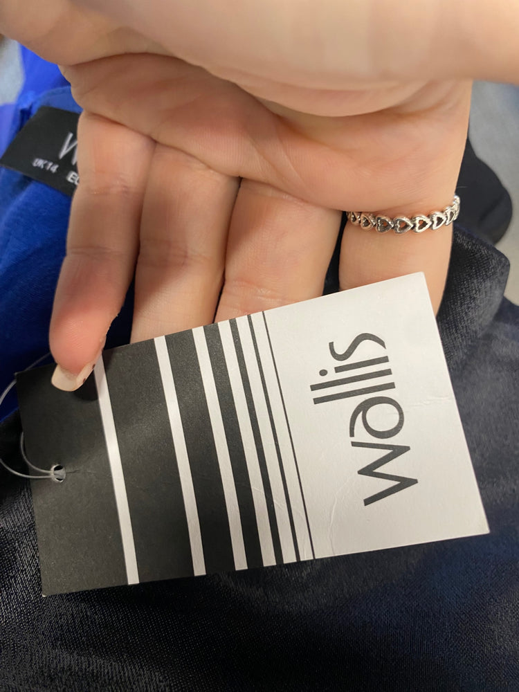 Fabulous Wallis Maxi Dress colour block UK 14 Black blue VG491