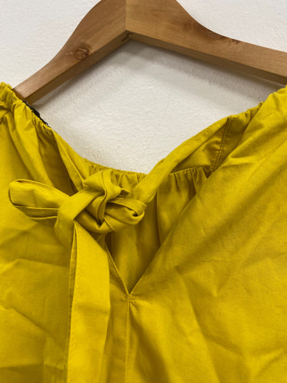 Fabulous Marks & Spencer puff sleeve Dress UK10 Yellow MW492