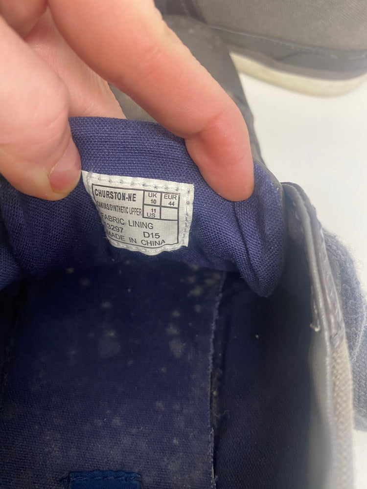 Fabulous Ralph Lauren Churston leather Canvas Sneakers Uk10 Brown VG491