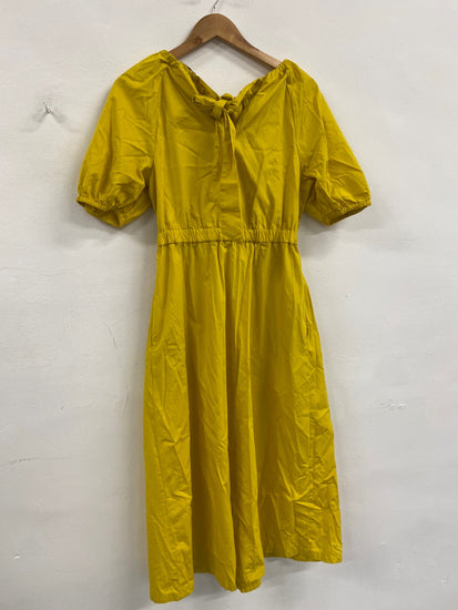 Fabulous Marks & Spencer puff sleeve Dress UK10 Yellow MW492