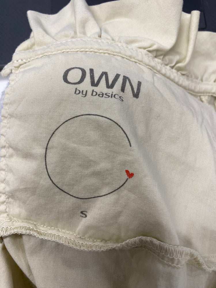 Fabulous Own by basics Blouse UK S Beige frill hem MW492