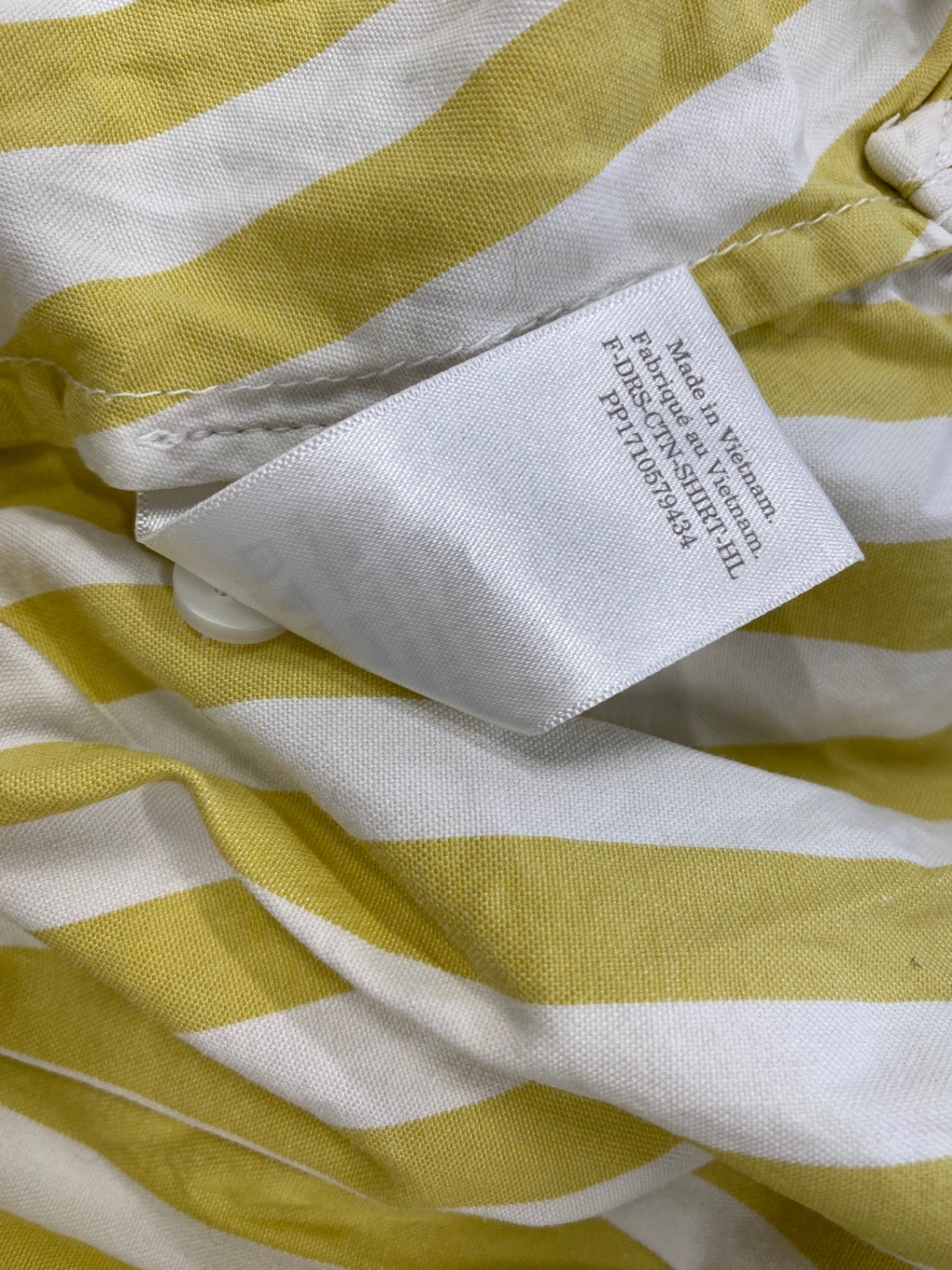 Fabulous Everlane Puff sleeve striped shirt  Dress UkS Yellow White fit & flare MW492