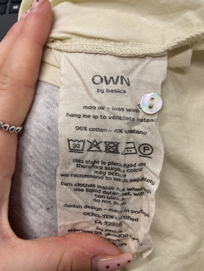 Fabulous Own by basics Blouse UK S Beige frill hem MW492