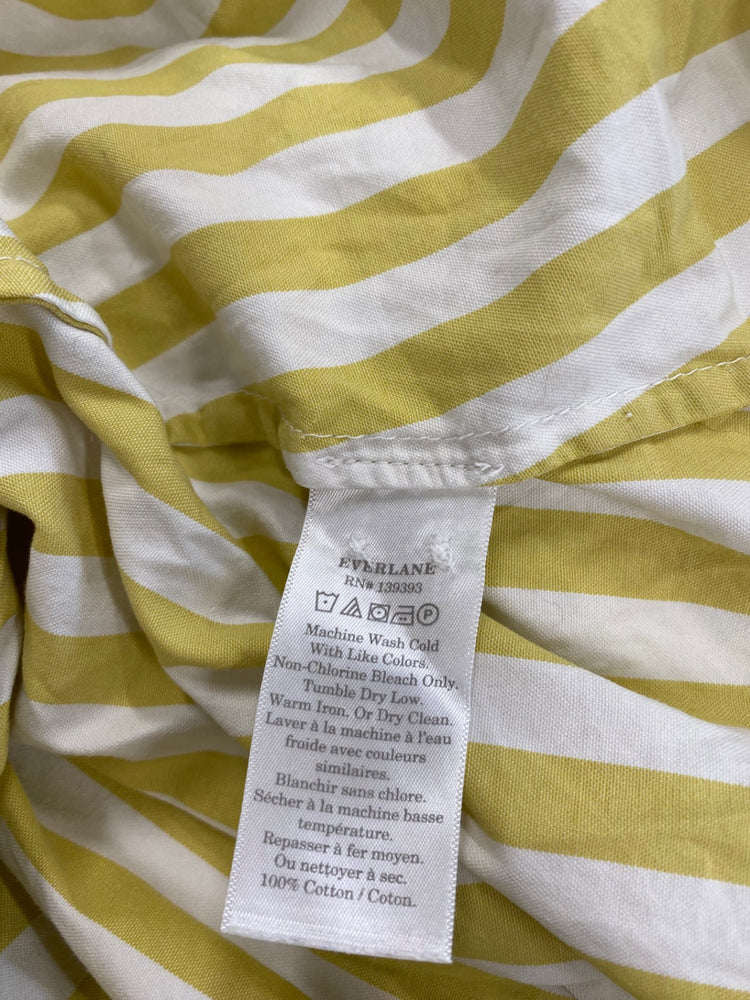 Fabulous Everlane Puff sleeve striped shirt  Dress UkS Yellow White fit & flare MW492