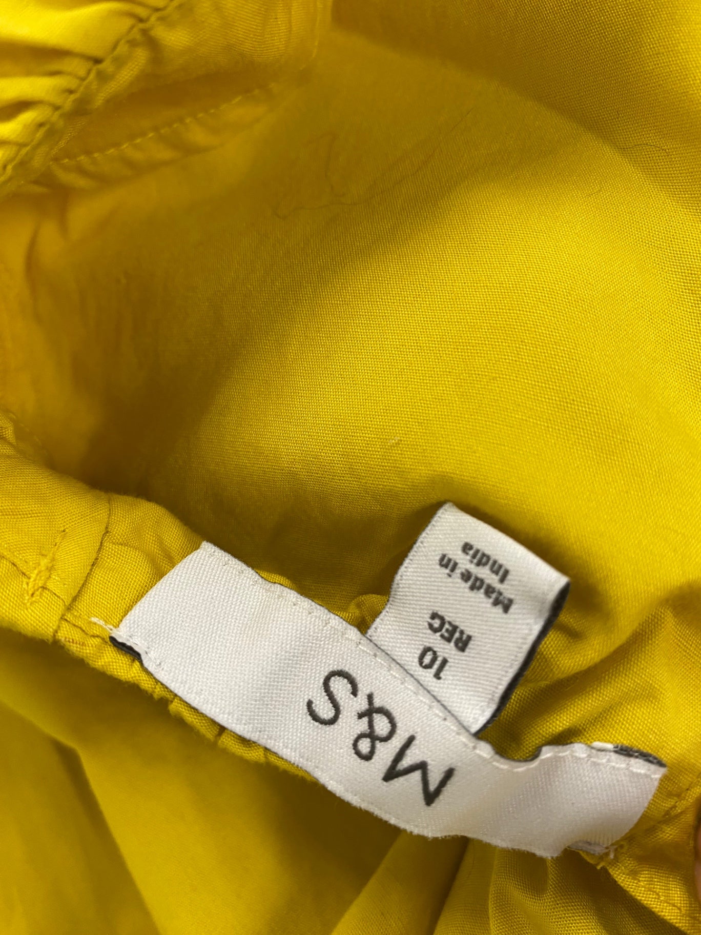 Fabulous Marks & Spencer puff sleeve Dress UK10 Yellow MW492
