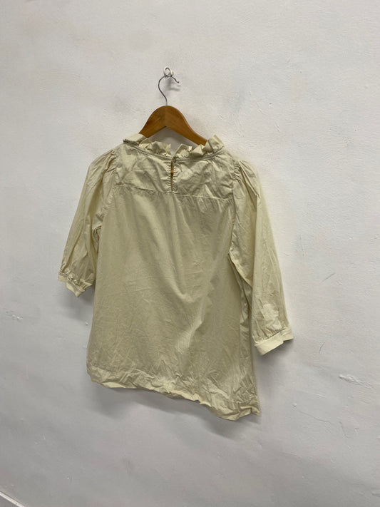 Fabulous Own by basics Blouse UK S Beige frill hem MW492