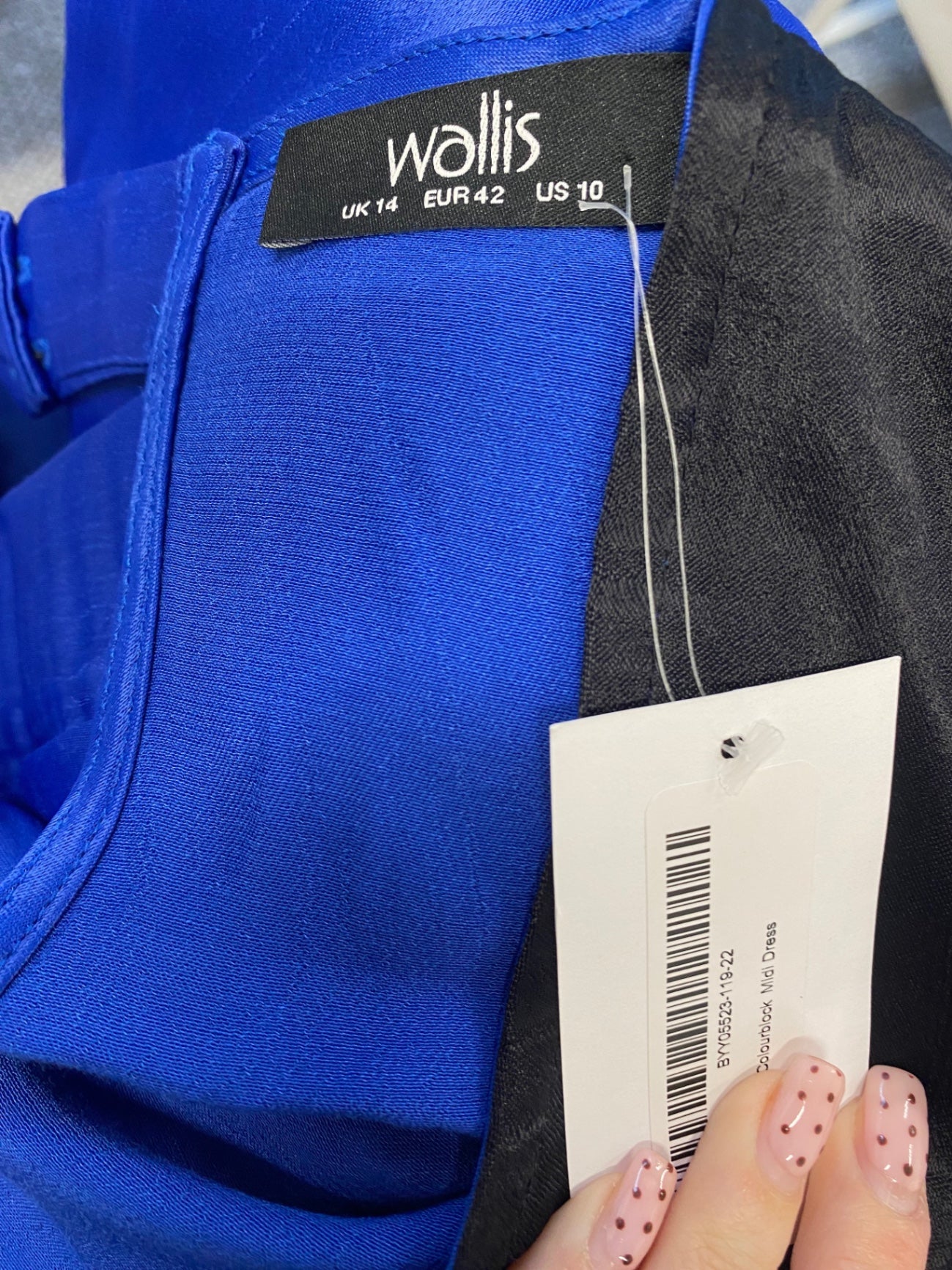 Fabulous Wallis Maxi Dress colour block UK 14 Black blue VG491