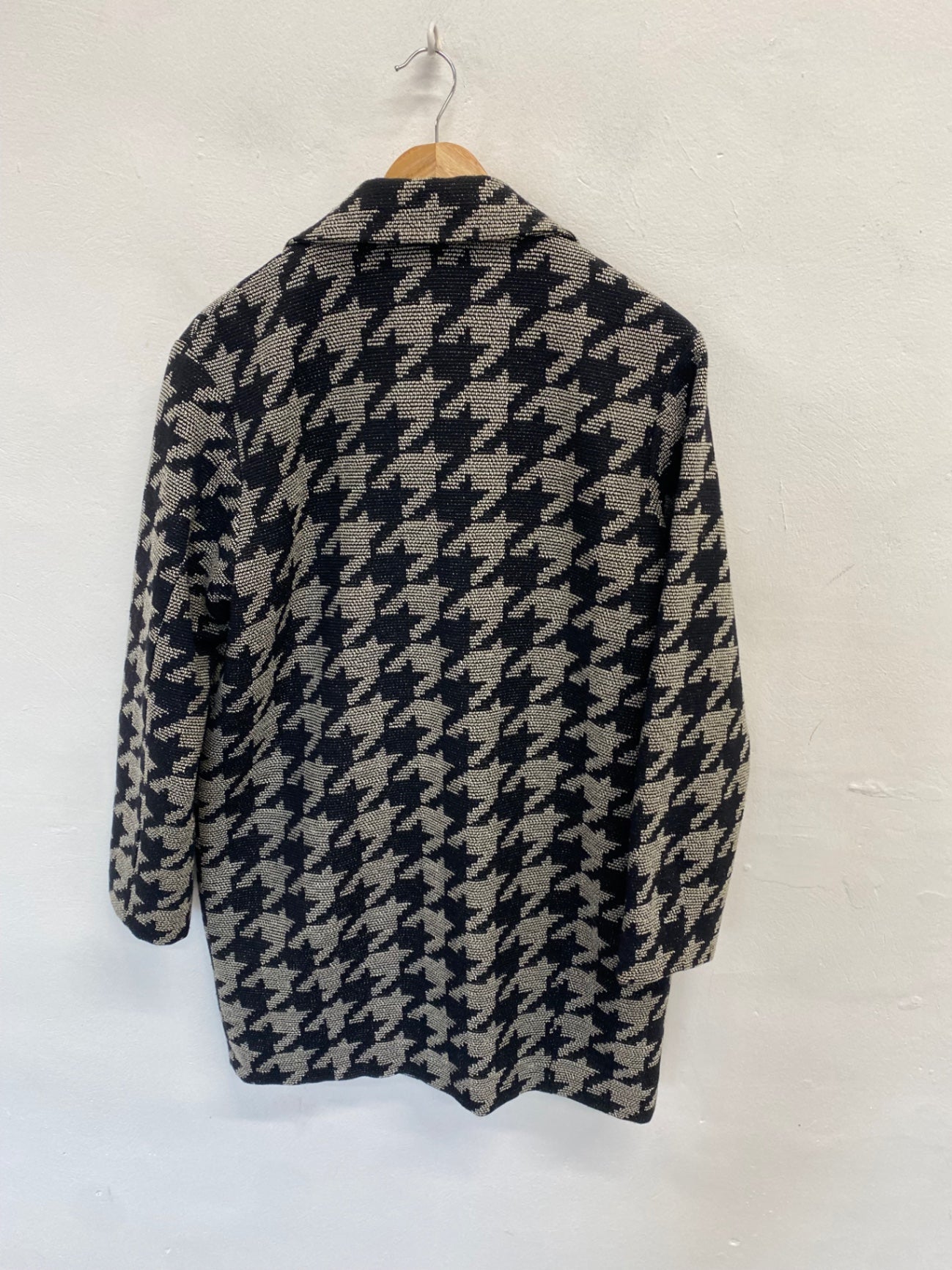 Fabulous Betty Jackson Black Peacoat houndstooth UK 12 Grey black VG491