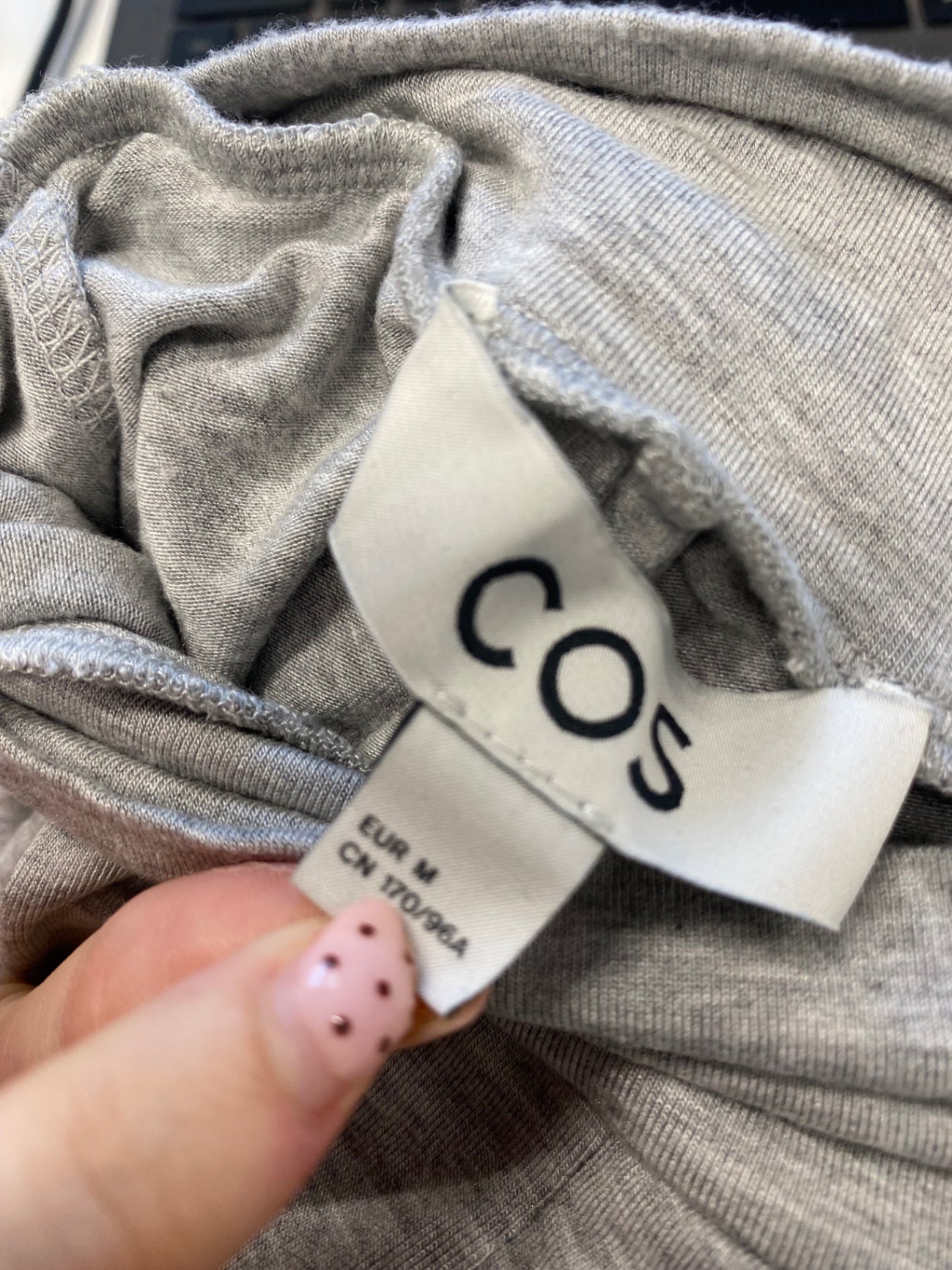 Fabulous Cos Long sleeve top UK M Grey turtleneck VG491