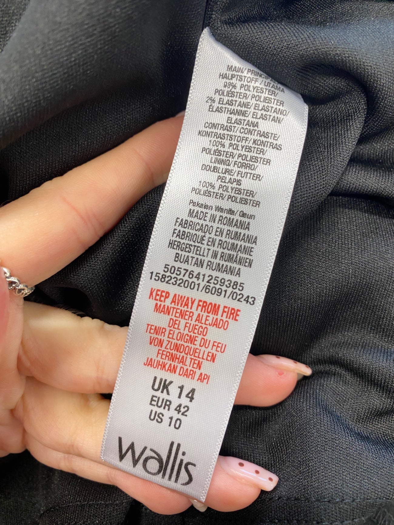 Fabulous Wallis Evening Dress cape UK 14 Black sequin VG491