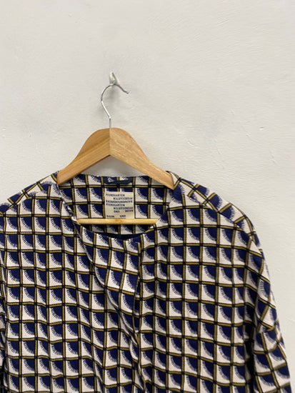 Fabulous Baum und Pferdgarten Blazer UK 10 Navy gold geometric BS001