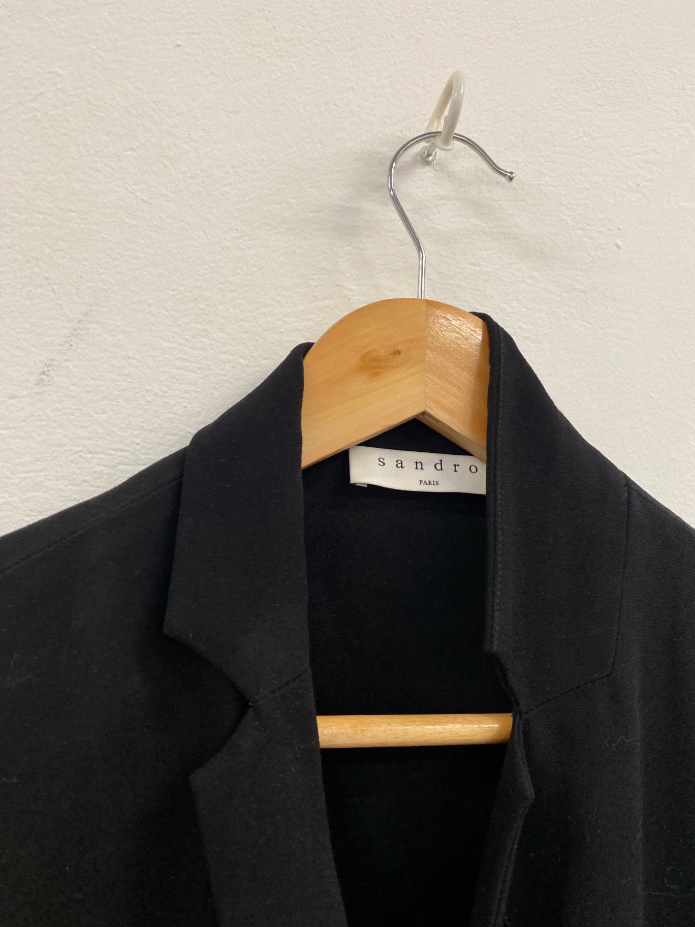 Fabulous Sandro Paris sleeveless wrap Dress Uk8 Black Chic SH493