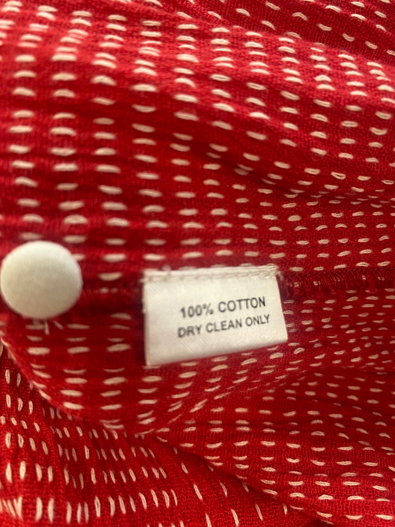 Fabulous Hemant & Nandita smock boho peasant Mini dress UkM Red SH493