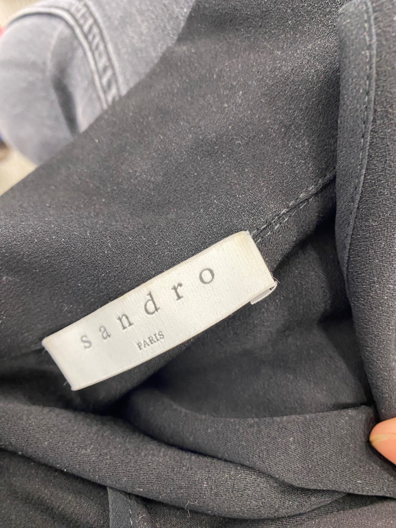 Fabulous Sandro Paris sleeveless wrap Dress Uk8 Black Chic SH493