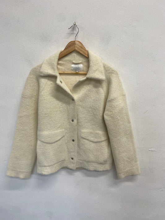 Fabulous Yaya Faux fur jacket UK M Cream fluffy SH493