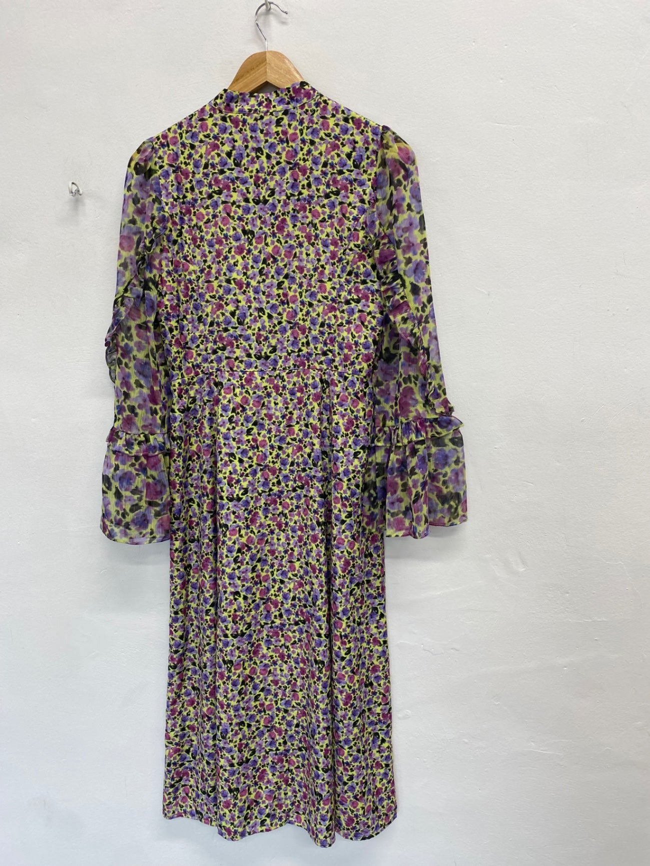 Fabulous French Connection Midi Dress Uk 8 Floral purple green new SH493