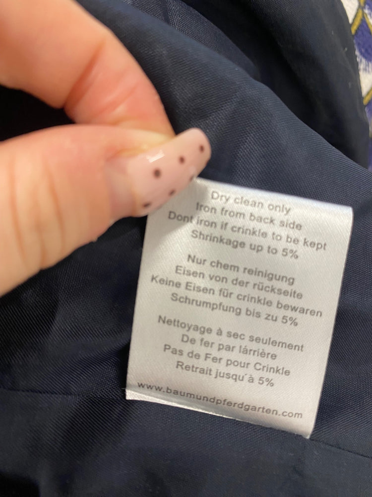 Fabulous Baum und Pferdgarten Blazer UK 10 Navy gold geometric BS001