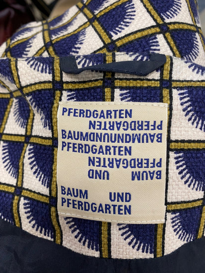 Fabulous Baum und Pferdgarten Blazer UK 10 Navy gold geometric BS001