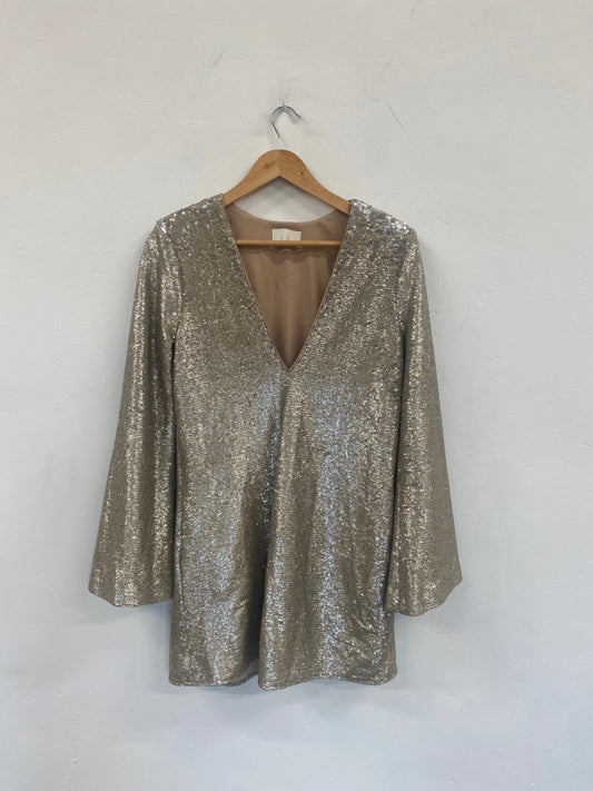 Fabulous TJD The Jetset Diaries shimmer party sequin Dress UKS Gold Sh493