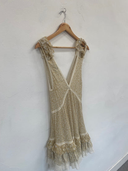 Fabulous Sunday Saint Tropez boho floaty mini Dress One size Beige SH493