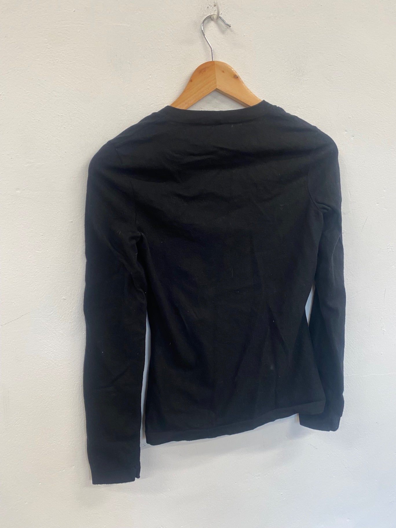 Fabulous Wolford Thelma square neck wool blend Sweater UKS Black SH493