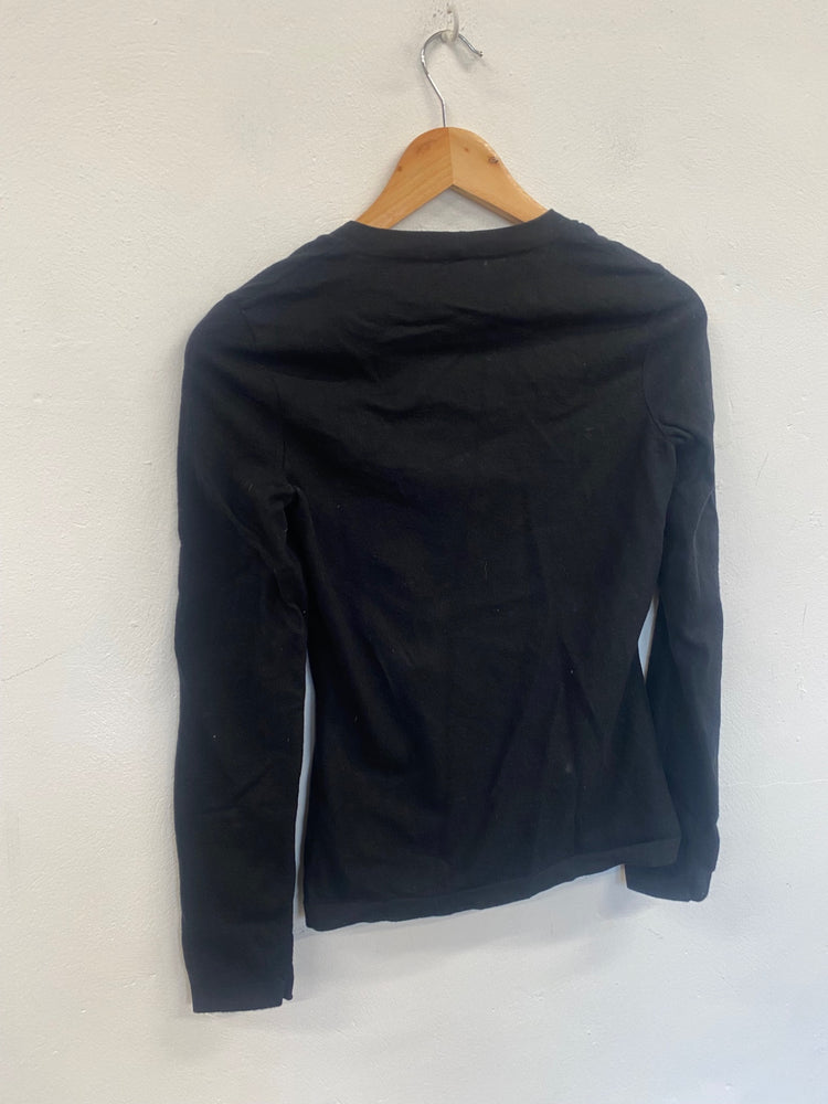 Fabulous Wolford Thelma square neck wool blend Sweater UKS Black SH493