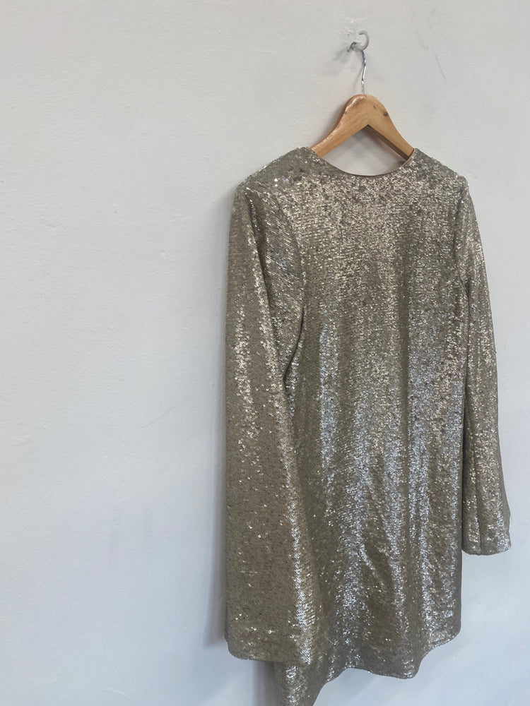 Fabulous TJD The Jetset Diaries shimmer party sequin Dress UKS Gold Sh493