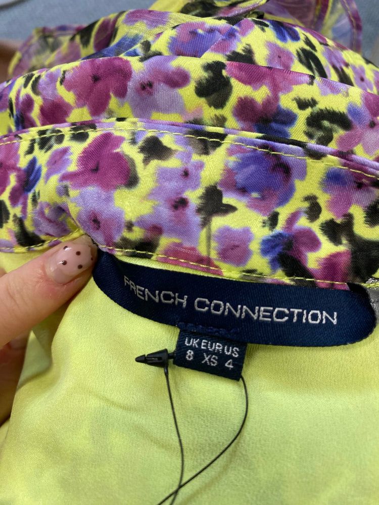 Fabulous French Connection Midi Dress Uk 8 Floral purple green new SH493