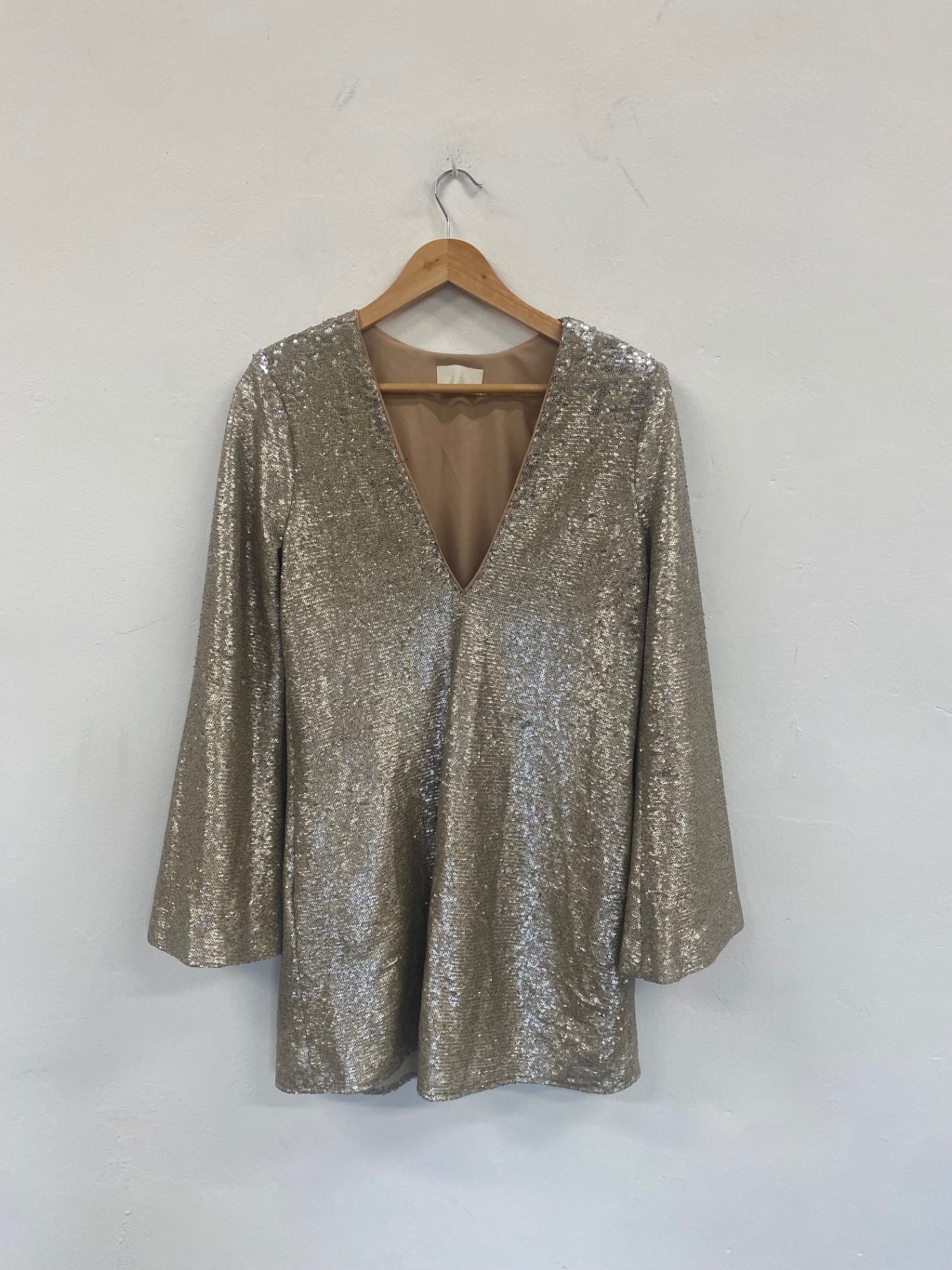 Fabulous TJD The Jetset Diaries shimmer party sequin Dress UKS Gold Sh493