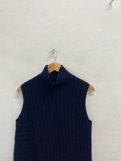 Fabulous Vince Knitted vest UK M Navy wool cashmere SH493