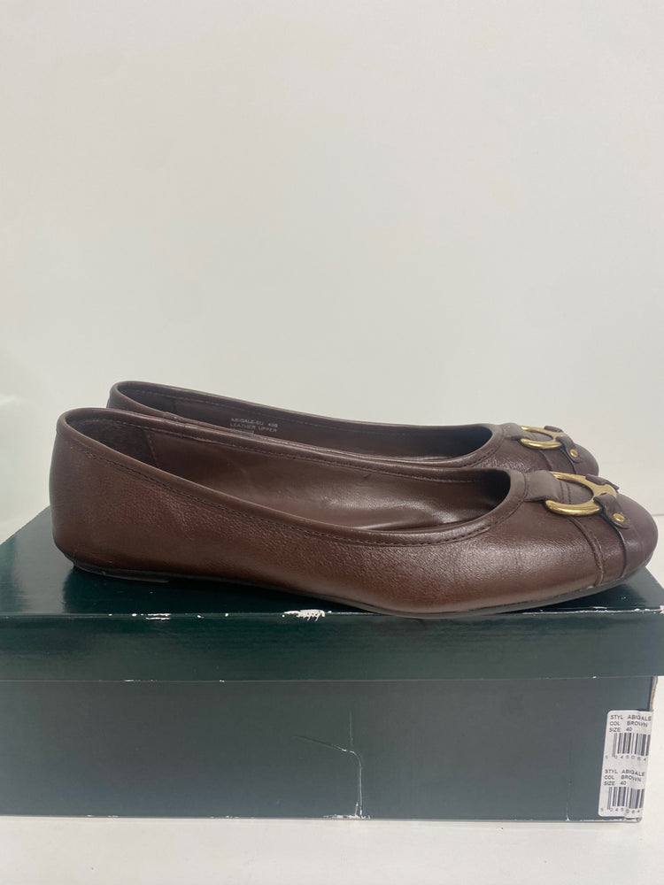 Fabulous Lauren Ralph Lauren Abigale Ballet Flats Uk7 Brown SH493