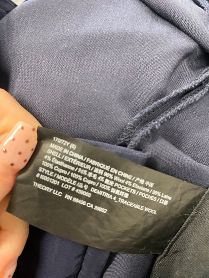 Fabulous Theory Cropped trousers UK 8 Navy blue formal SH493