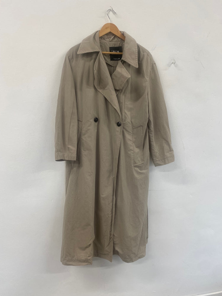 Fabulous Zara oversized Trench Coat UkM Beige SH493