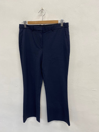 Fabulous Theory Cropped trousers UK 8 Navy blue formal SH493