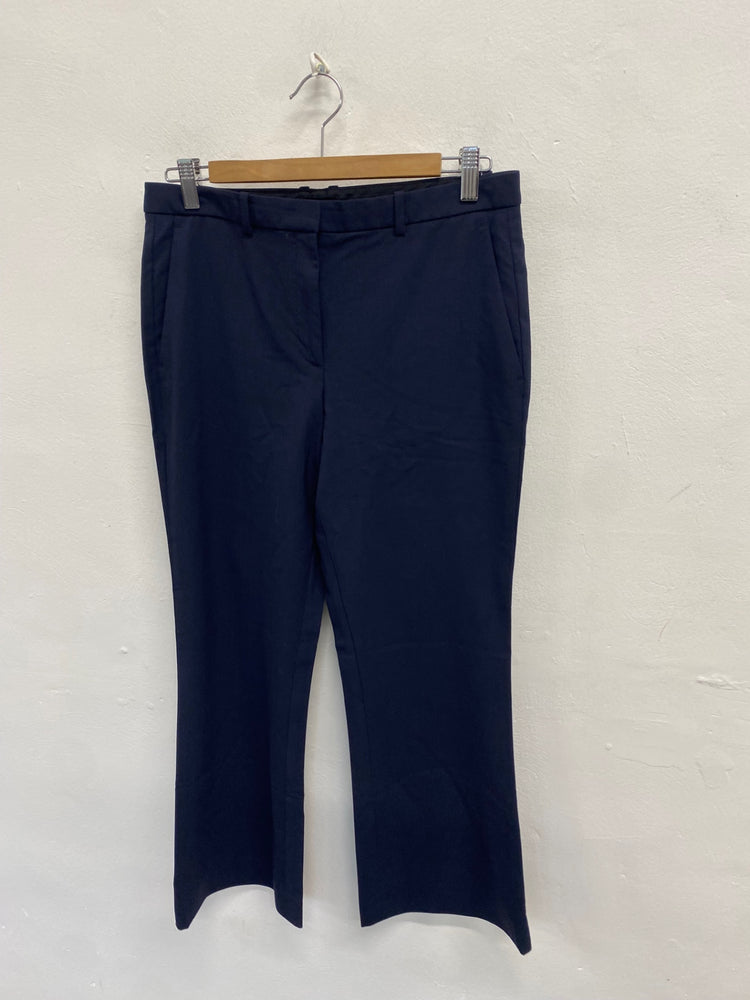 Fabulous Theory Cropped trousers UK 8 Navy blue formal SH493