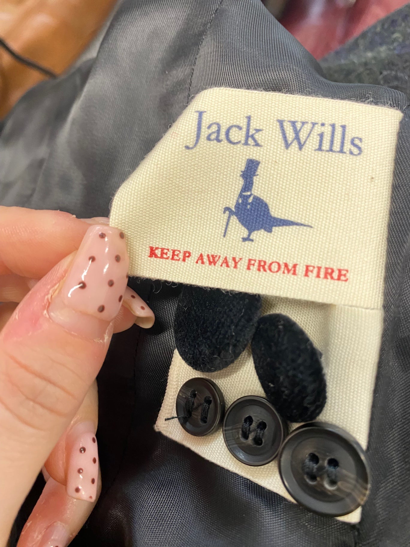 Fabulous Jack Wills Blazer UK 8 Navy checked SH493